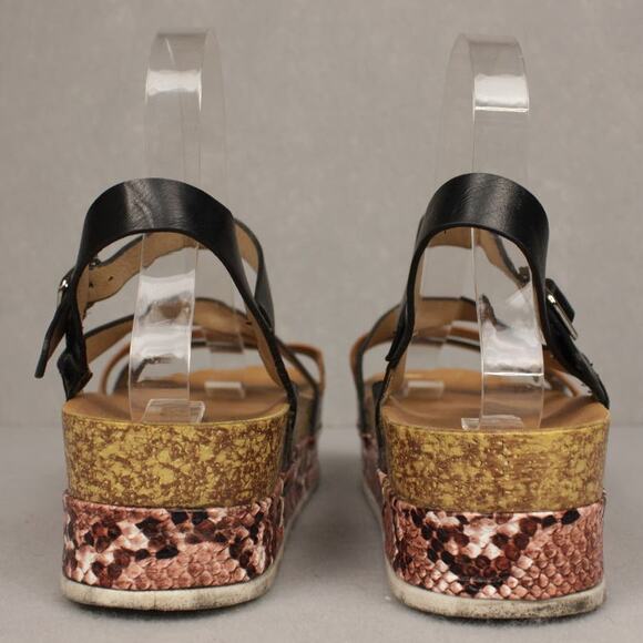 Wells Comfort Women's Sz 8 Strap Platform Sandals Open Toe Snake Skin Pattern - Picture 6 of 15